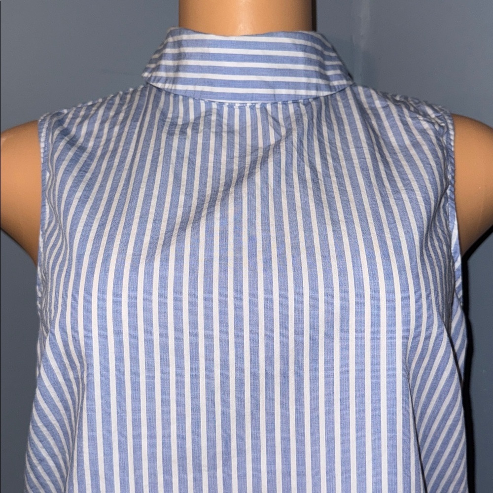 H&M Striped Sleeveless Top With Button Down Back - Size Small - Picture 2 of 7